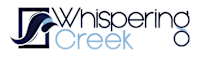 The image is a logo for Whispering Creek.