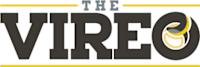 The image is a logo with the text "The Vireo" and a graphic element to the right of the text.