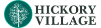 the logo for hiker village with a tree on a green background