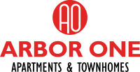 the logo for arbor one apartments and townhomes