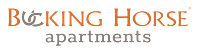 A logo for Bicking Horse Apartments.