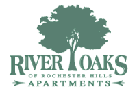 a logo for river oaks of rochester hills apartments