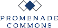 The image displays the word "PROMENADE" in large blue letters with a diamond-shaped logo above it.