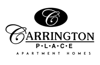 a black and white logo for carrington place apartment homes