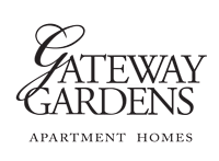 a logo for gateway gardens apartment homes