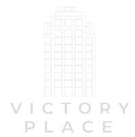 A graphic of a building with the words "VICTORY PLACE" below it.