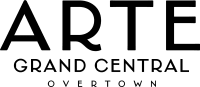 a green background with the word art and the grand central terminal logo