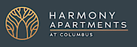 A logo for Harmony Apartments at Columbus is displayed.