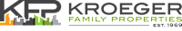 a graphic of a city skyline with the word krogers family properties on it