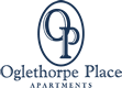The image is of a logo for Ogletorpe Place Apartments.