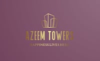 A logo with the text "AZEEM TOWERS HAPPINESS LIVES HERE" is displayed.