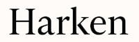 The image features the word "Harken" in bold, black letters.