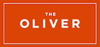 A graphic with a bold orange background and the words "The Oliver" written in white.