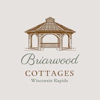 A logo for Brianwood Cottages in Wisconsin Rapids.