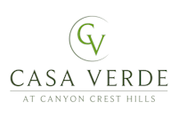The image is a logo of Casa Verde at Canyon Crest Hills.