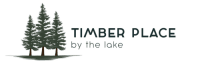 a group of trees with the words timber place by the lake