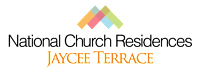 A logo with the name "Jaycee Terrace" in front of a black background.