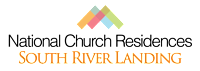 The image is a logo for National Church Residences South River Landing.