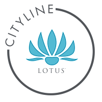 the logo on a green background