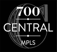 A black and white logo with the words "700 Central MPLS".