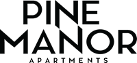 The image is a logo for Pine Manor Apartments.