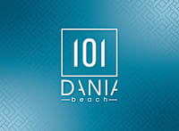A blue background with a white box containing the number 101 and the text "Dania Beach" below it.