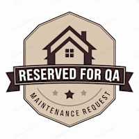 A logo with a house and the text "RESERVED FOR QA MAINTENANCE REQUEST".