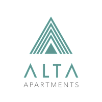 The image is a logo for Alta Apartments.