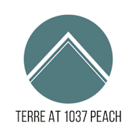 A logo with the text "TERRE AT 1037 PEACH" below it.