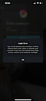 A login error message is displayed on a phone screen.