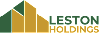 A logo with the text "LESTON HOLDINGS" in front of a green background.