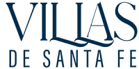 A logo with the text "VILLAS DE SANTA FE" in blue.