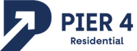 The image is a logo for "PIER 4 Residential".
