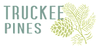 A graphic with the words "Truckee Pines" and a pine cone and branch.
