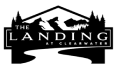 The Landing logo with a black background.