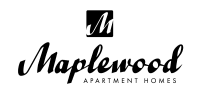 a logo with the words maplewood apartment homes on a green background