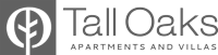 The image is a logo for Tall Oaks Apartments and Villas.