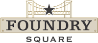 the founders square logo with the golden gate bridge in the background