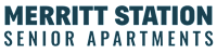 the words station and senor apartments in blue text on a black background