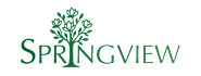 A green tree is depicted to the left of the text "Springview" in a stylized font.