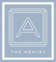 the ashely album cover with a white logo