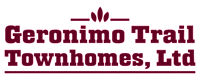 The image is a logo for Geronimo Trail Townhomes, Ltd.