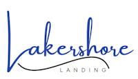 A logo with the words "Lakershore Landing" written in blue.