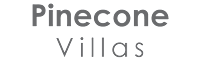 The image features the words "Pinecone Villas" in a large, bold font.