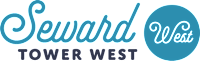 A logo with the words "Seward West" in a cursive font.