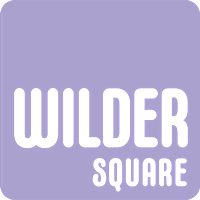A purple background with the words "WILDER SQUARE" in green.