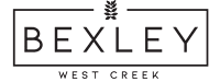 A logo with the word Bexley and the words West Creek beneath it.