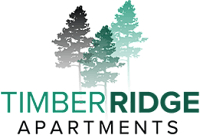 a graphic of trees with the words timber ridge apartments