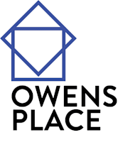 the omega place logo with a blue envelope and the word omega place
