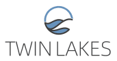A logo with the text "TWIN LAKES" beneath it.